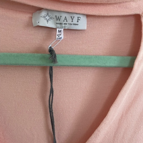 WAYF Pink Choker Cut Long Sleeve Bodysuit Size Medium NWT - Picture 5 of 5